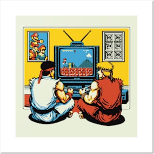 Retro Couch Co-Op Fighting Video Game Classic Posters and Art